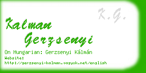 kalman gerzsenyi business card