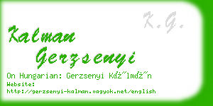 kalman gerzsenyi business card